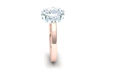 2.5 Carat GIA Certified Oval Diamond H-SI2 Three-Stone Engagement Ring