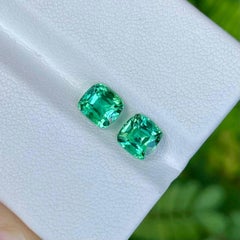 2.5 Carats Greenish Blue Loose Tourmaline Pair Stones Natural Afghan Gemstones