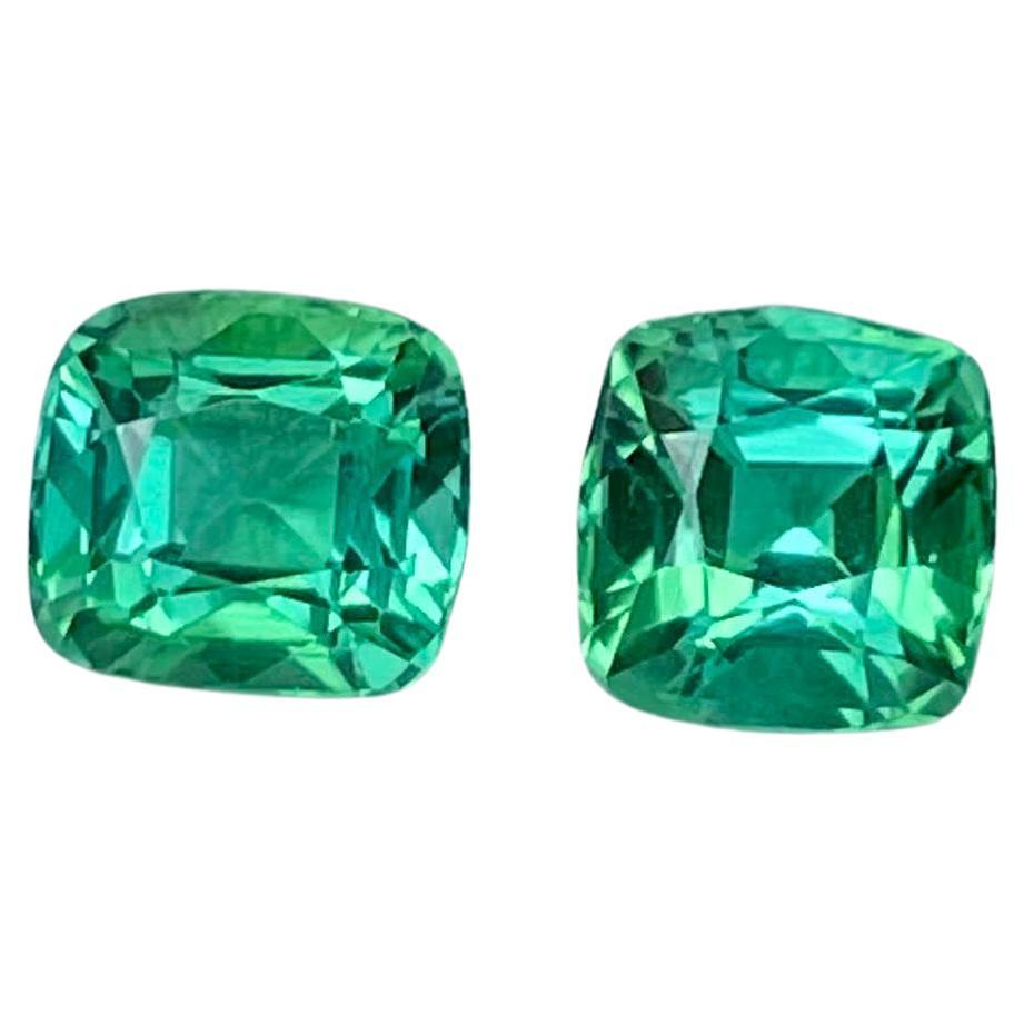 2.5 Carats Greenish Blue Loose Tourmaline Pair Stones Natural Afghan Gemstones