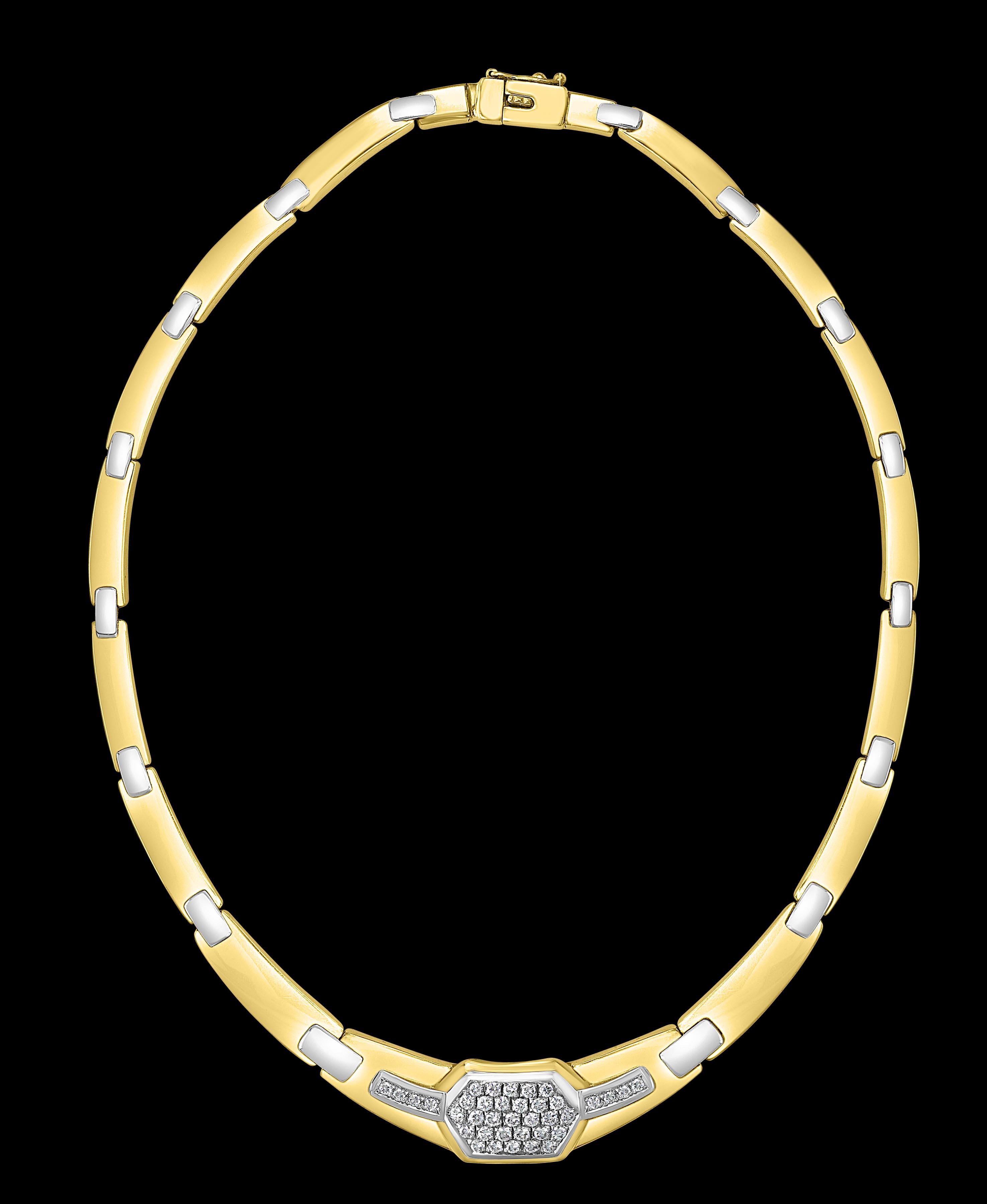 2.5 Ct Diamond Necklace 51 Grams 18 K Gold Bridal Necklace by Designer Salvini For Sale 1