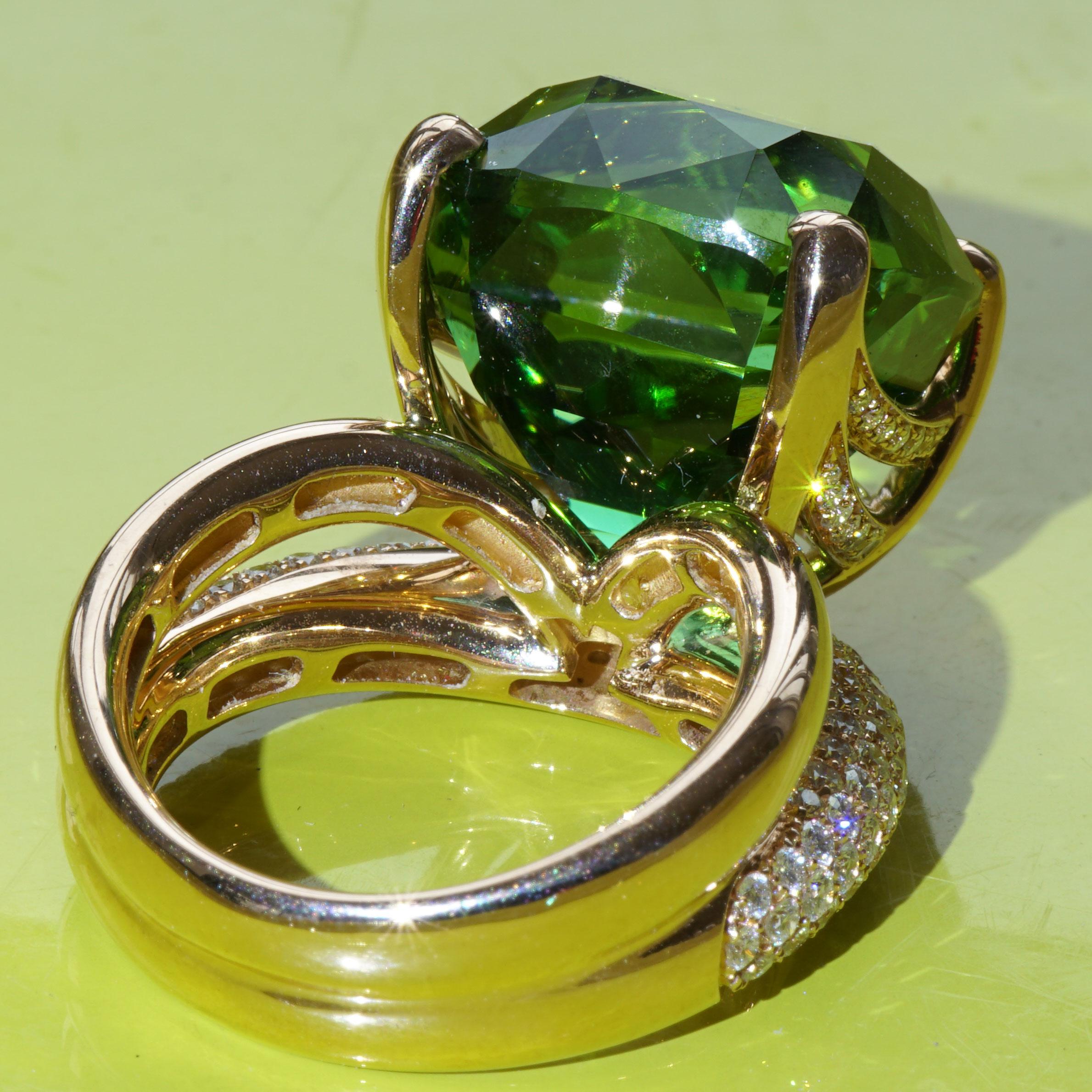 25 carat mintgreen Kunar Tourmaline Brilliant Ring Afghanistan 73