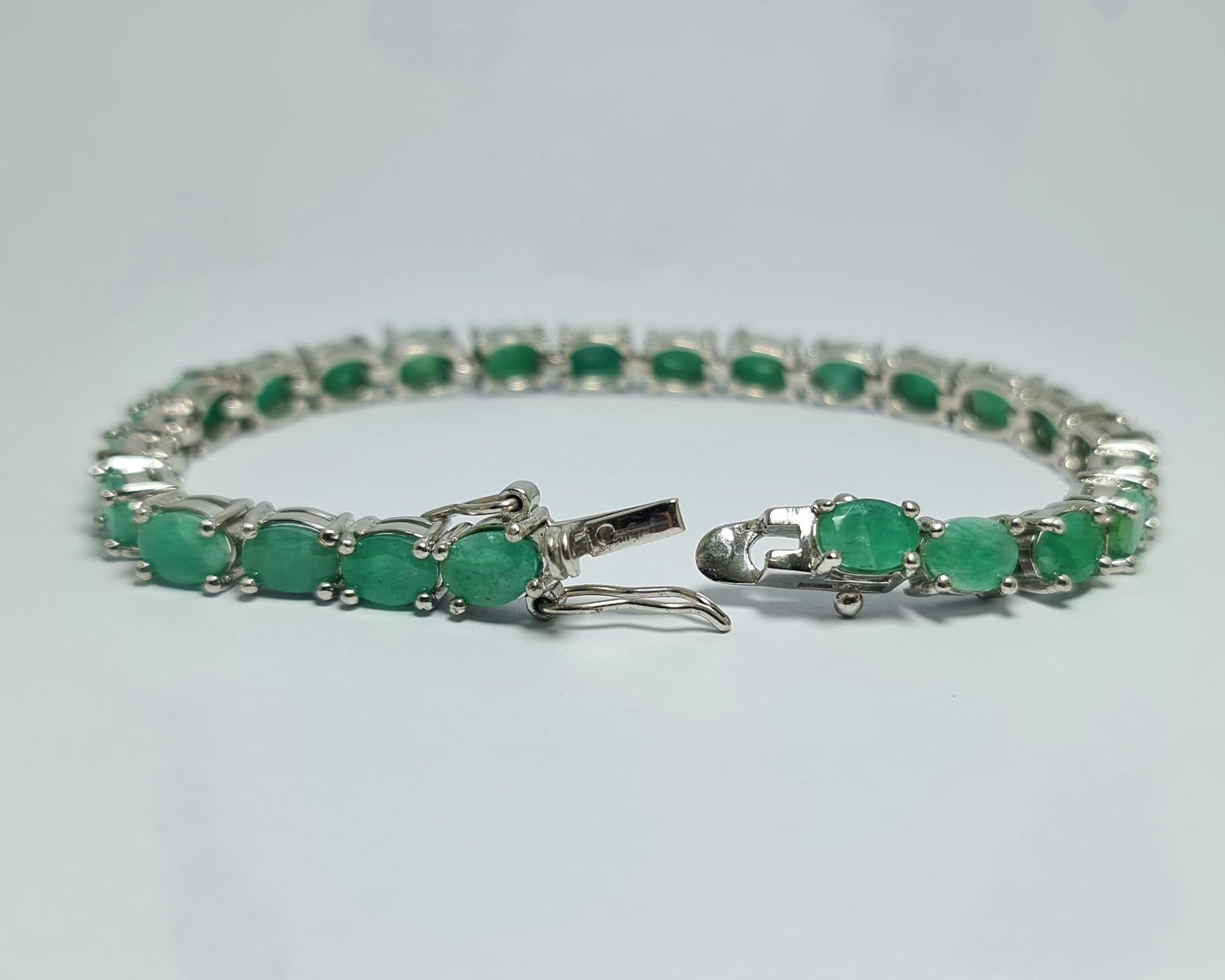 sterling silver emerald tennis bracelet