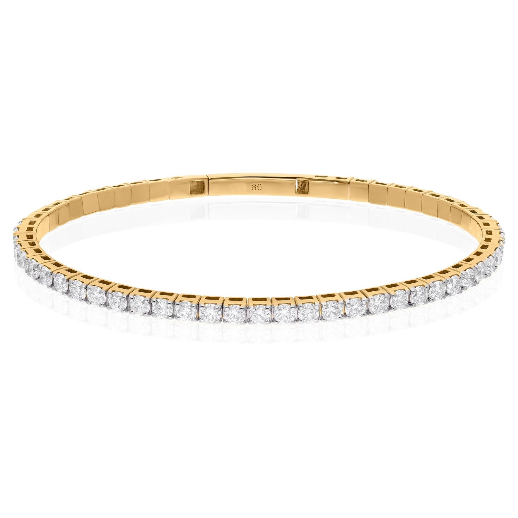 2,5 ct. SI/HI Diamant-Armreif mit halber Eternity-Armband aus 14 Karat Gelbgold mit Diamanten im Angebot