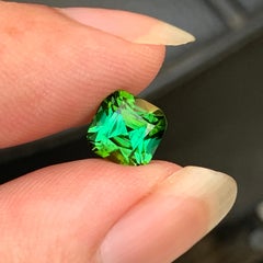2.5 Cts Bluish Green Square Cushion Cut Tourmaline Gemstone for Ring Jewellery