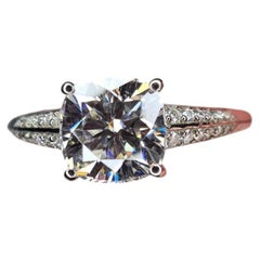 2.5 Cts Cushion Moissanite Ring 925 Silver Women Statement Ring.