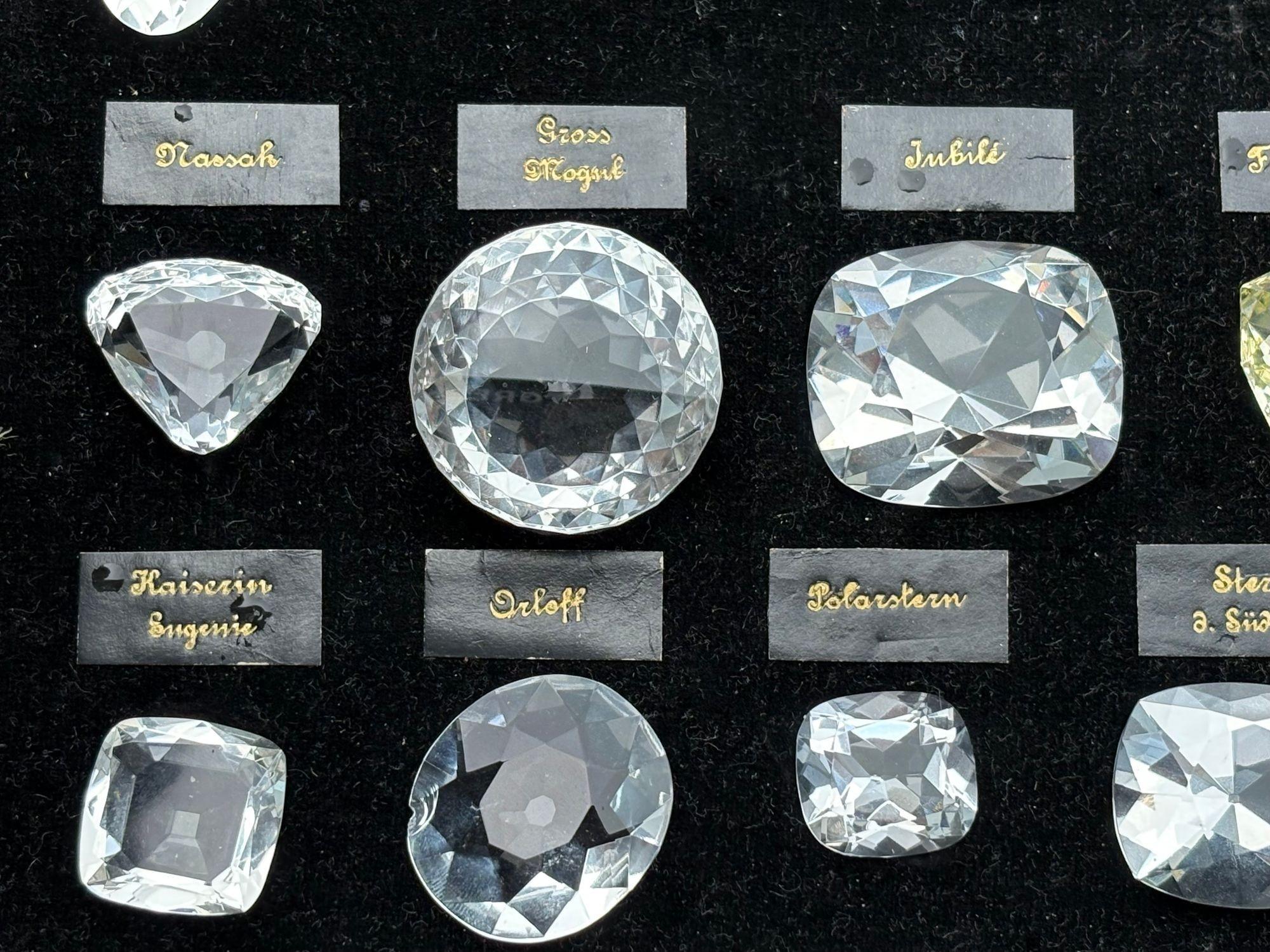 25 Glass Reproductions of Historical Diamonds, Leather Pad Case, Sotheby's Prov. For Sale 5