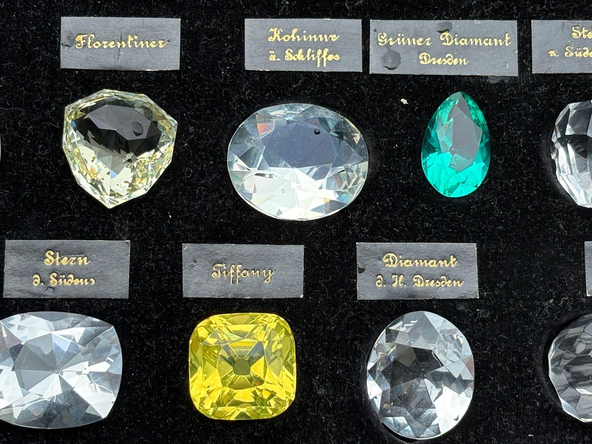 25 Glass Reproductions of Historical Diamonds, Leather Pad Case, Sotheby's Prov. For Sale 3