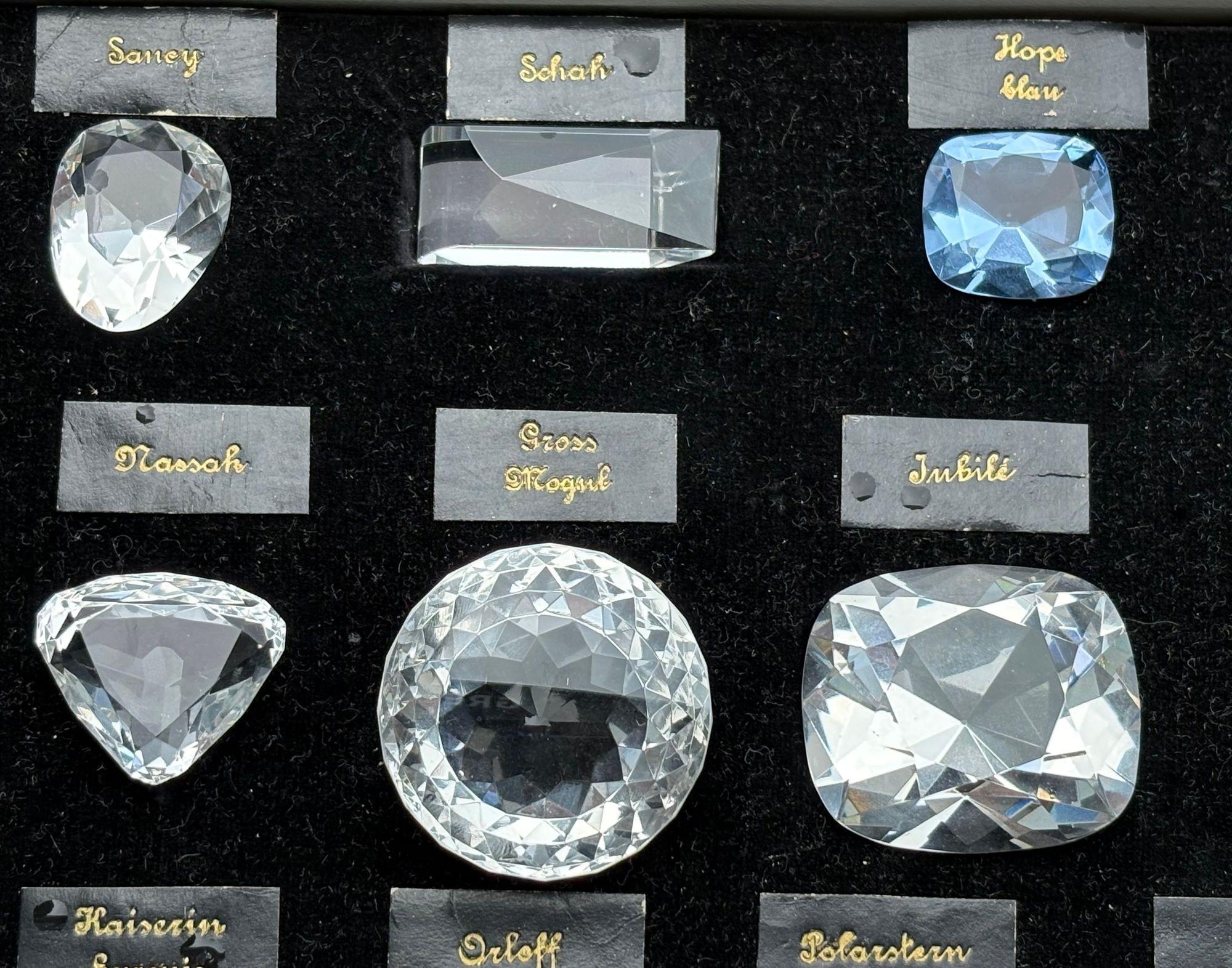 25 Glass Reproductions of Historical Diamonds, Leather Pad Case, Sotheby's Prov. For Sale 4