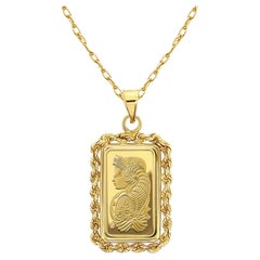 2.5 Gram Pamp Credit Suisse Gold Bar Rope Necklace