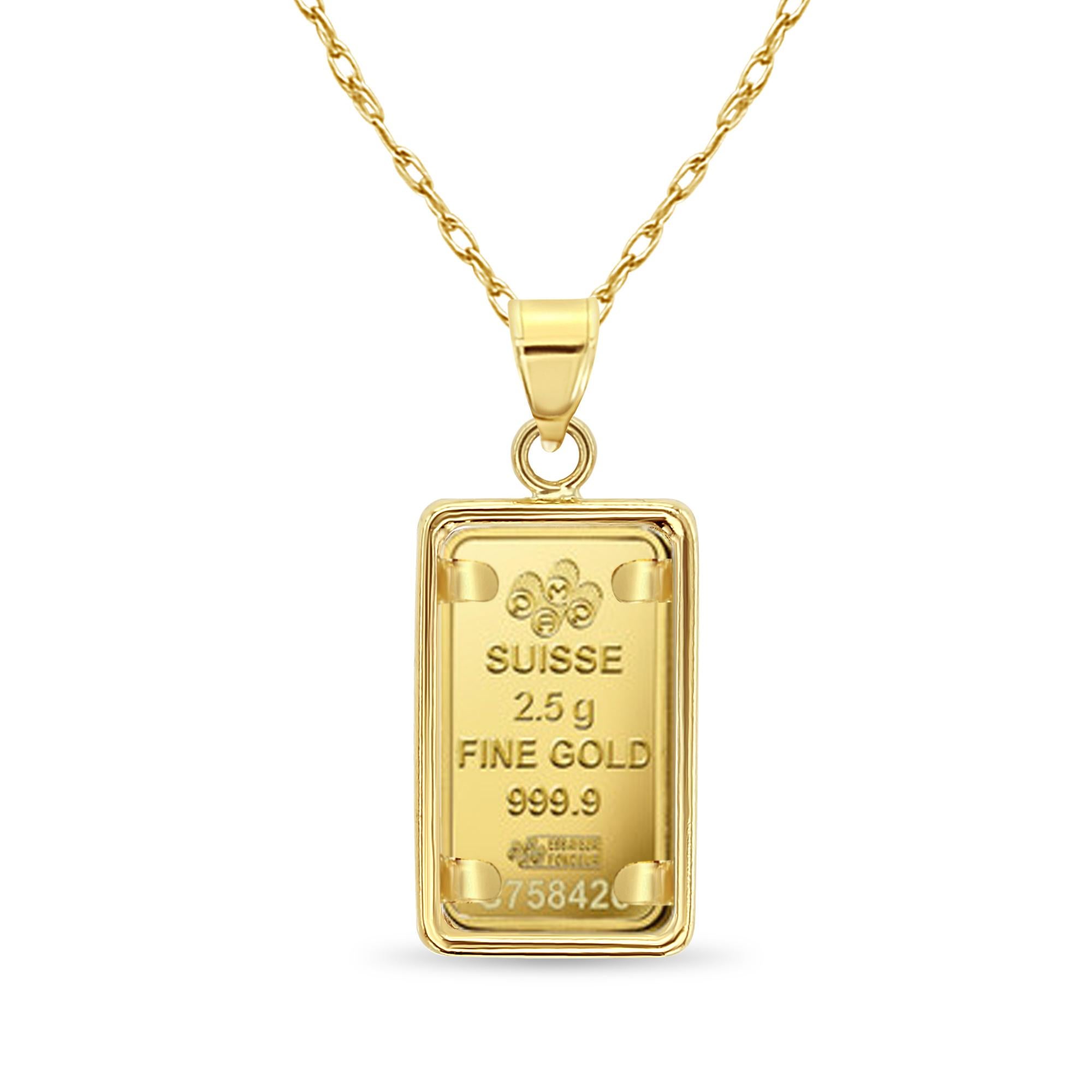 **FATTO SU ORDINAZIONE**

♥ Informazioni sulle monete ♥
Paese: Svizzera
Dettagli: Lingotto d'oro PAMP Suisse
Purezza: .9999
Peso del metallo: .08037 Troy Oz
Dritto: Rovescio: Varia in base alla disponibilità
Design/One: PAMP Suisse o lingotto d'oro