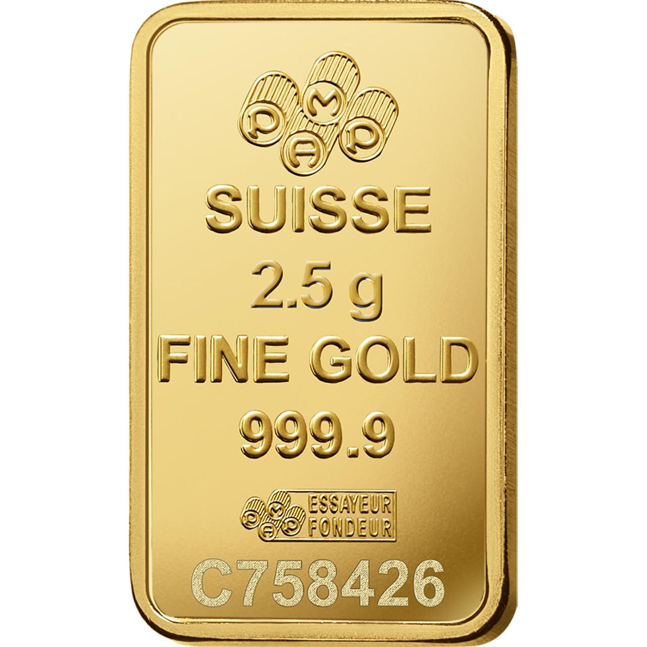 Moneta d'oro Pamp Credit Suisse da 2,5 grammi con lunetta lucida In condizioni Nuovo in vendita a Sugar Land, TX