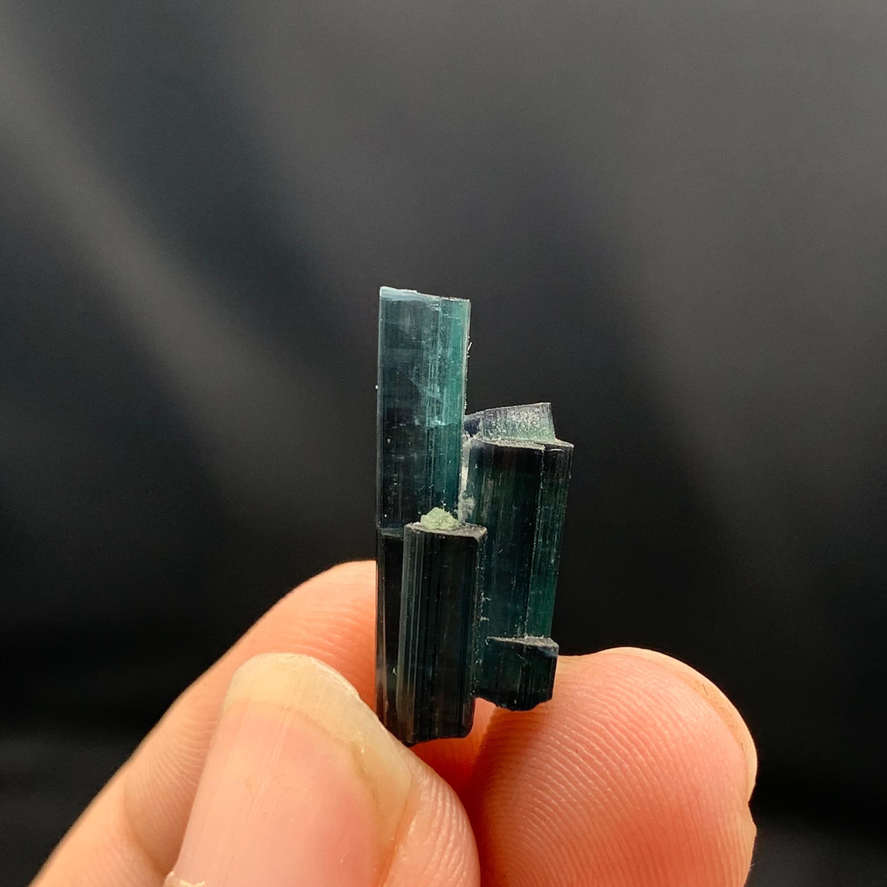PRODUCT INFORMATION:

Specimen Name: Tourmaline crystal

Weight: 2.5 grams

Dimensions: H: 2.2 x W: 1 x D: 0.9 cm 

Treatment: None

Origin: Dara I Pech, Chapa Dara, Kunnar Province, Afghanistan

DESCRIPTION:

This exquisite Indicolite Tourmaline