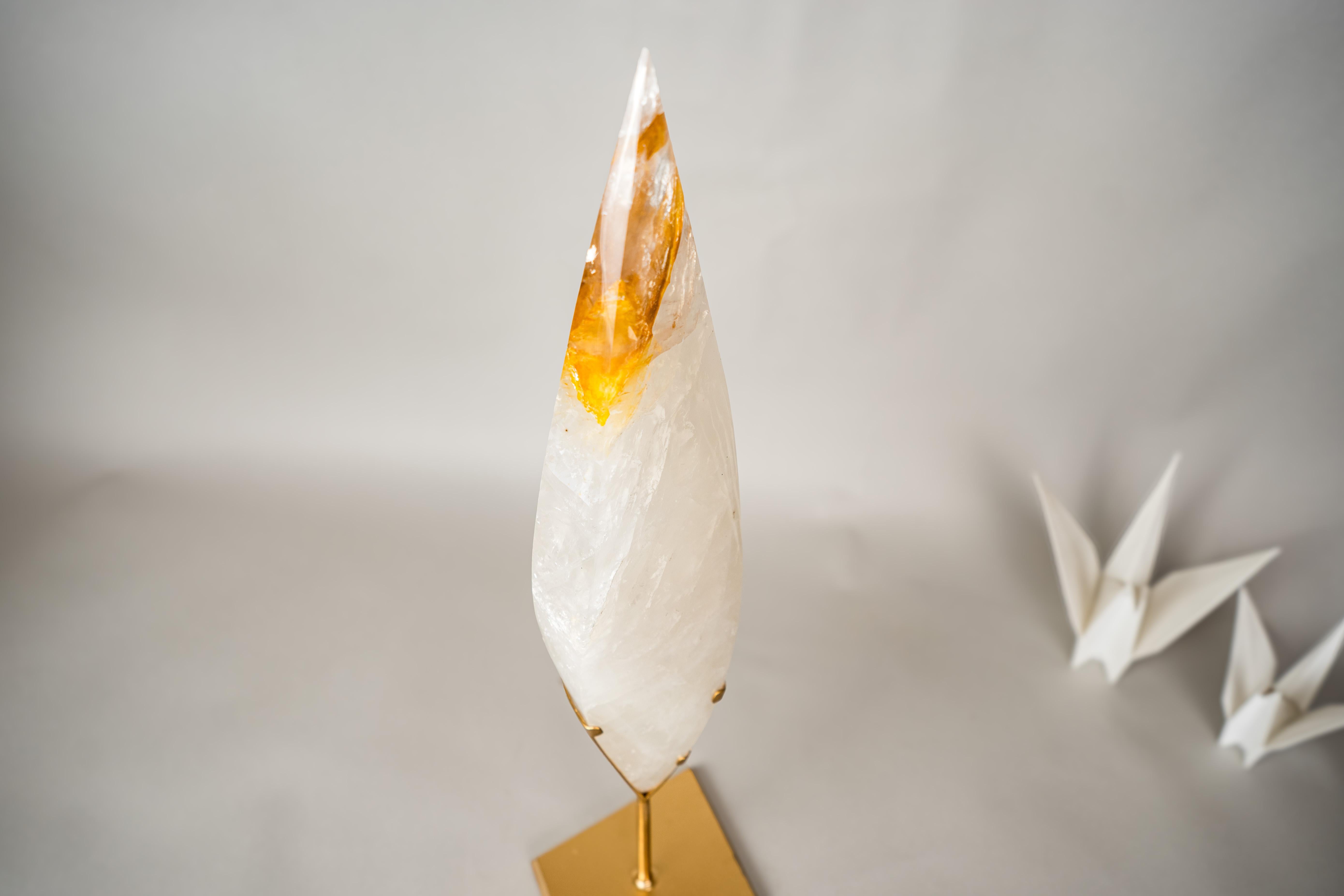 25-Zoll Goldene Heiler Quarz Flamme (21. Jahrhundert und zeitgenössisch) im Angebot