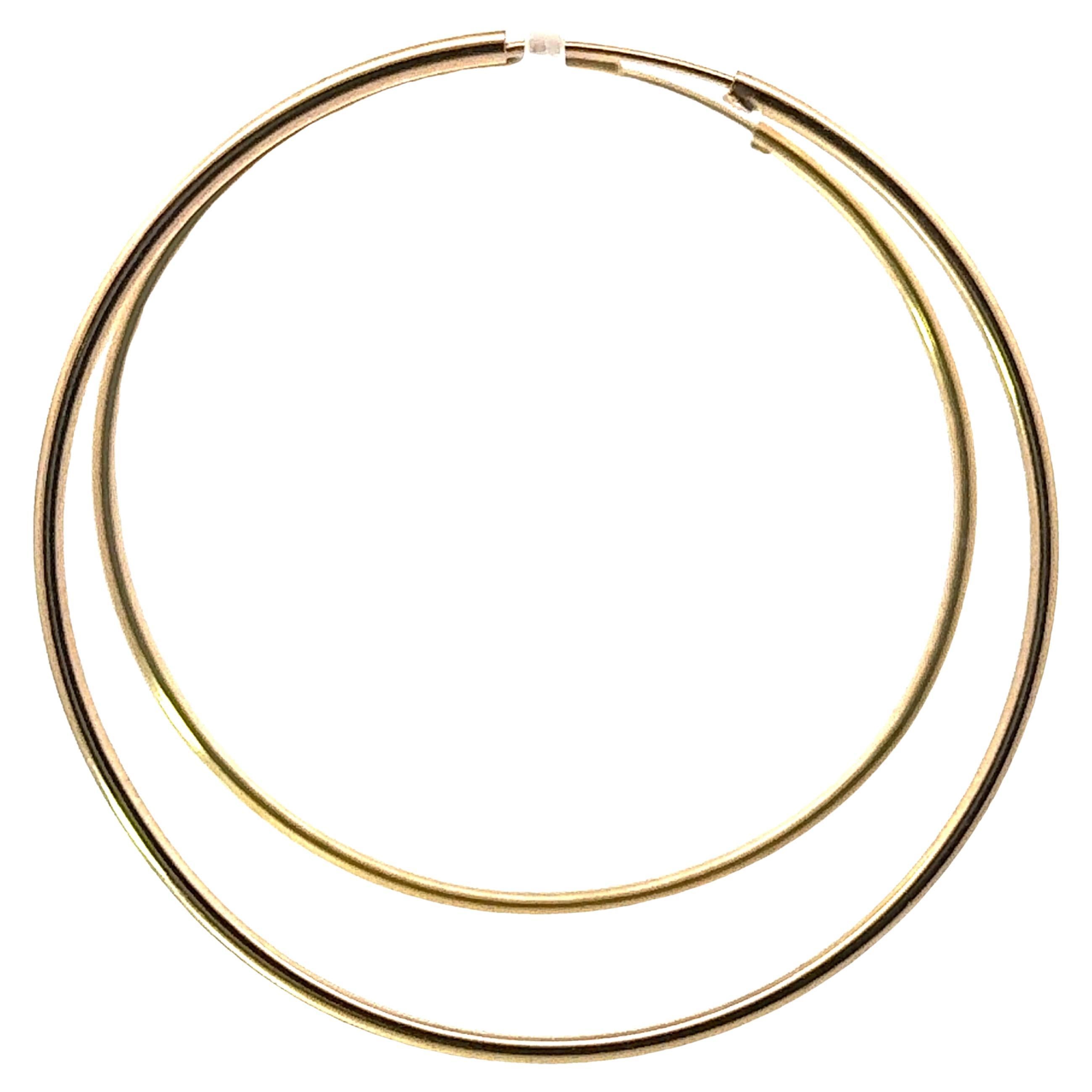 2.5" Large 14K Yellow Gold Hoop Earrings