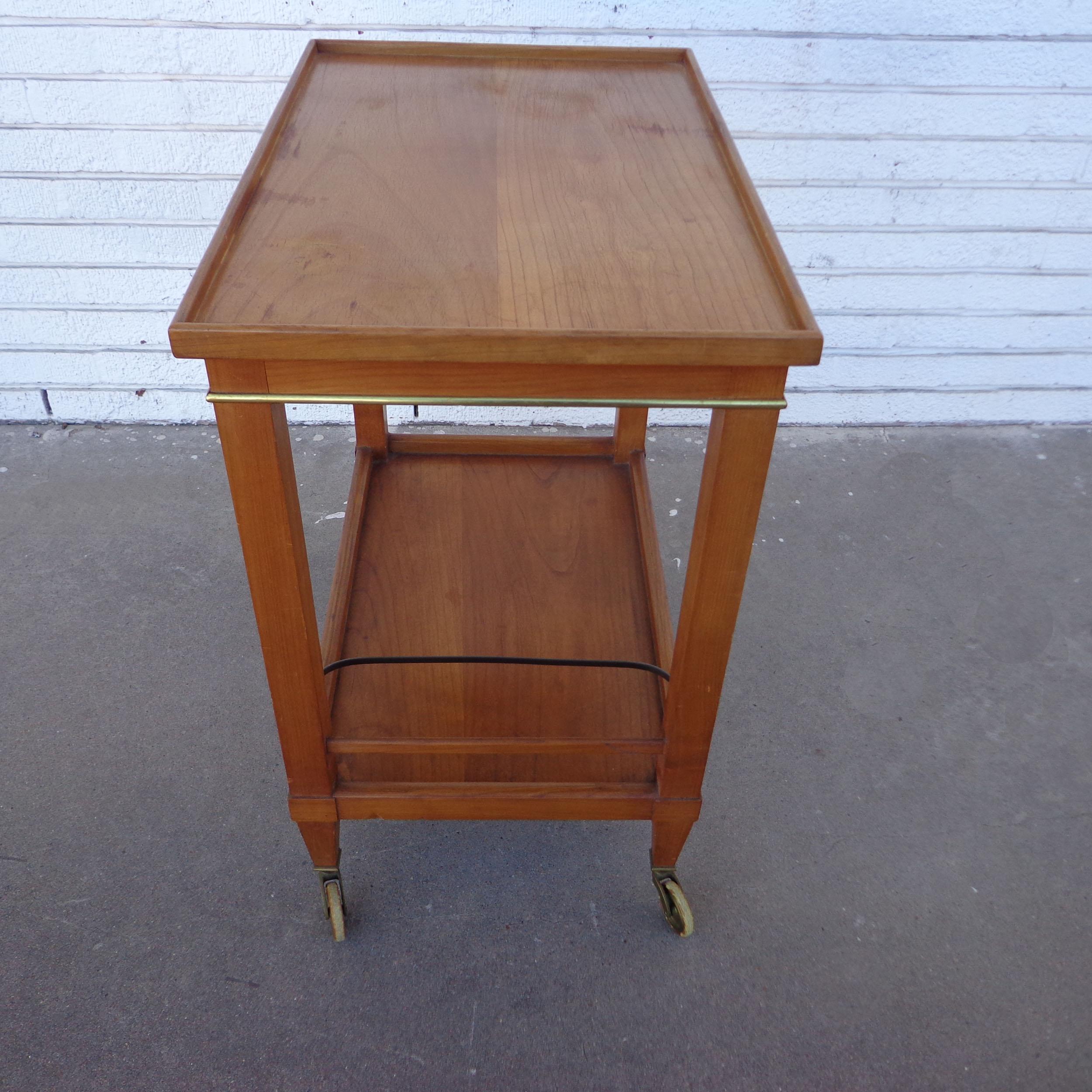 European Mid Century Teak Bar Cart For Sale