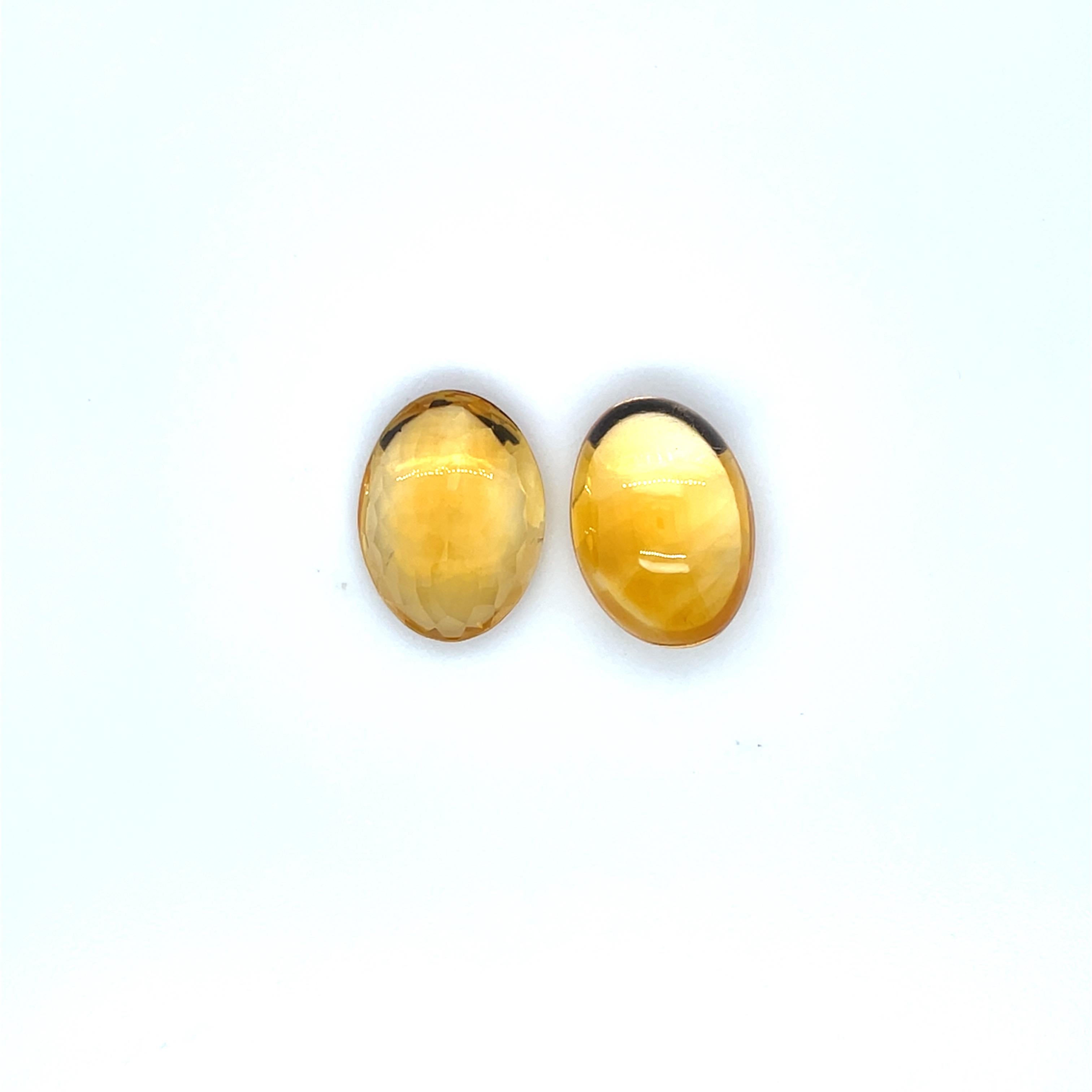 25 oval geformte Citrin-Cabochons in Cabochonform, Karat 334.95 (Zeitgenössisch) im Angebot