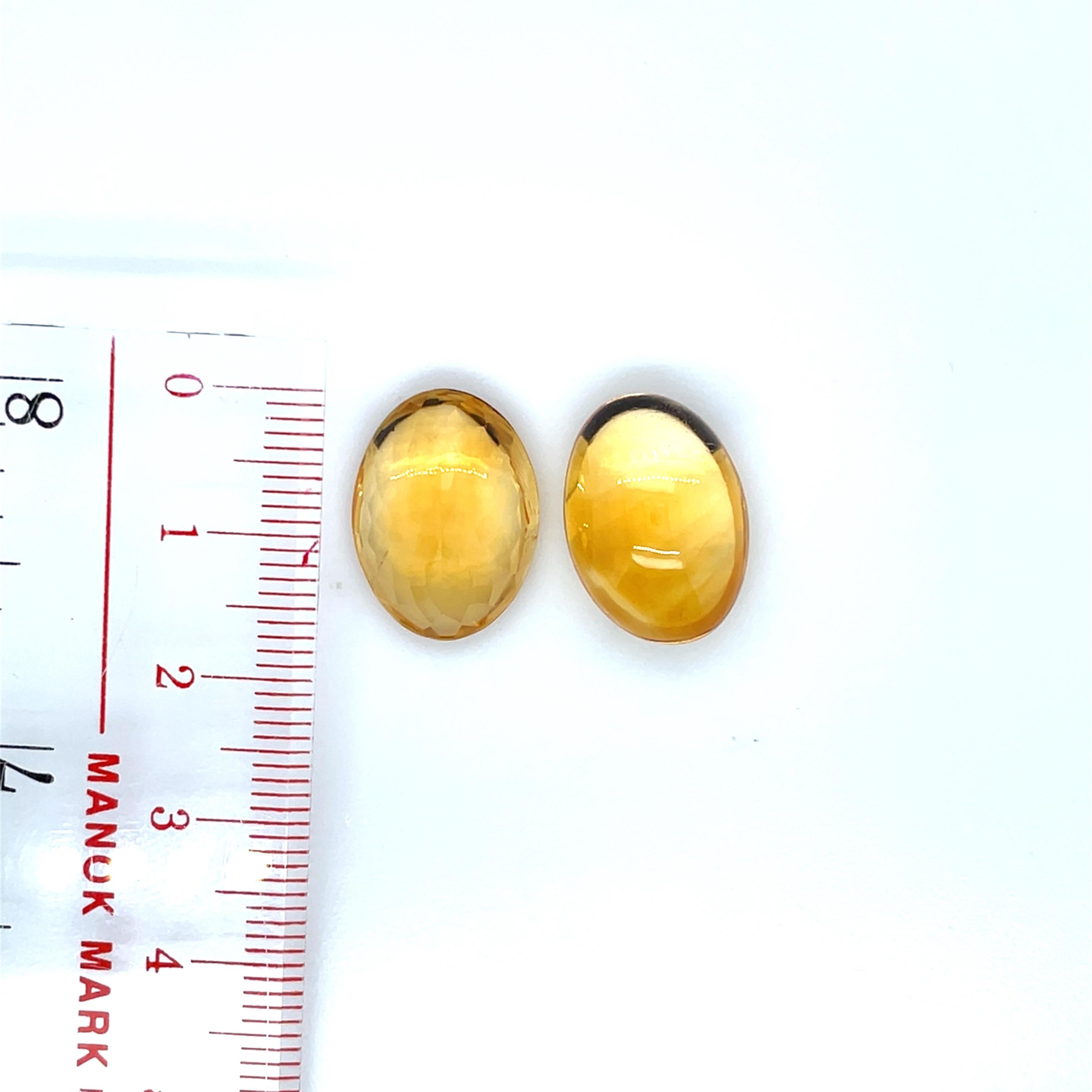 25 oval geformte Citrin-Cabochons in Cabochonform, Karat 334.95 im Zustand „Neu“ im Angebot in Hong Kong, HK