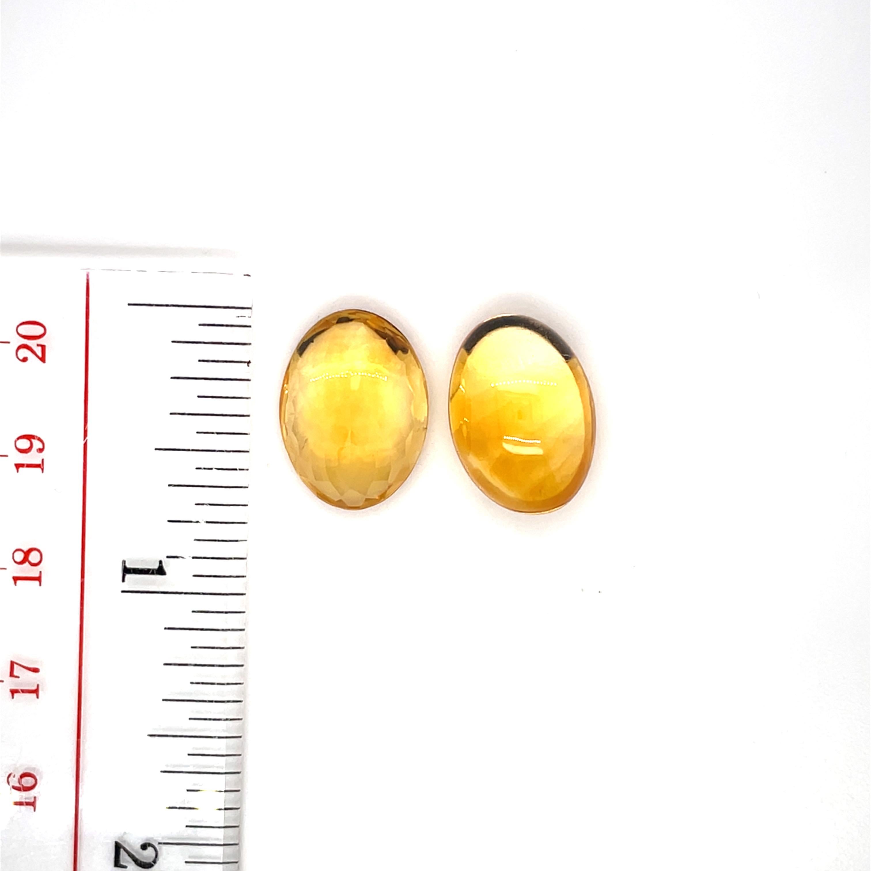 25 oval geformte Citrin-Cabochons in Cabochonform, Karat 334.95 für Damen oder Herren im Angebot