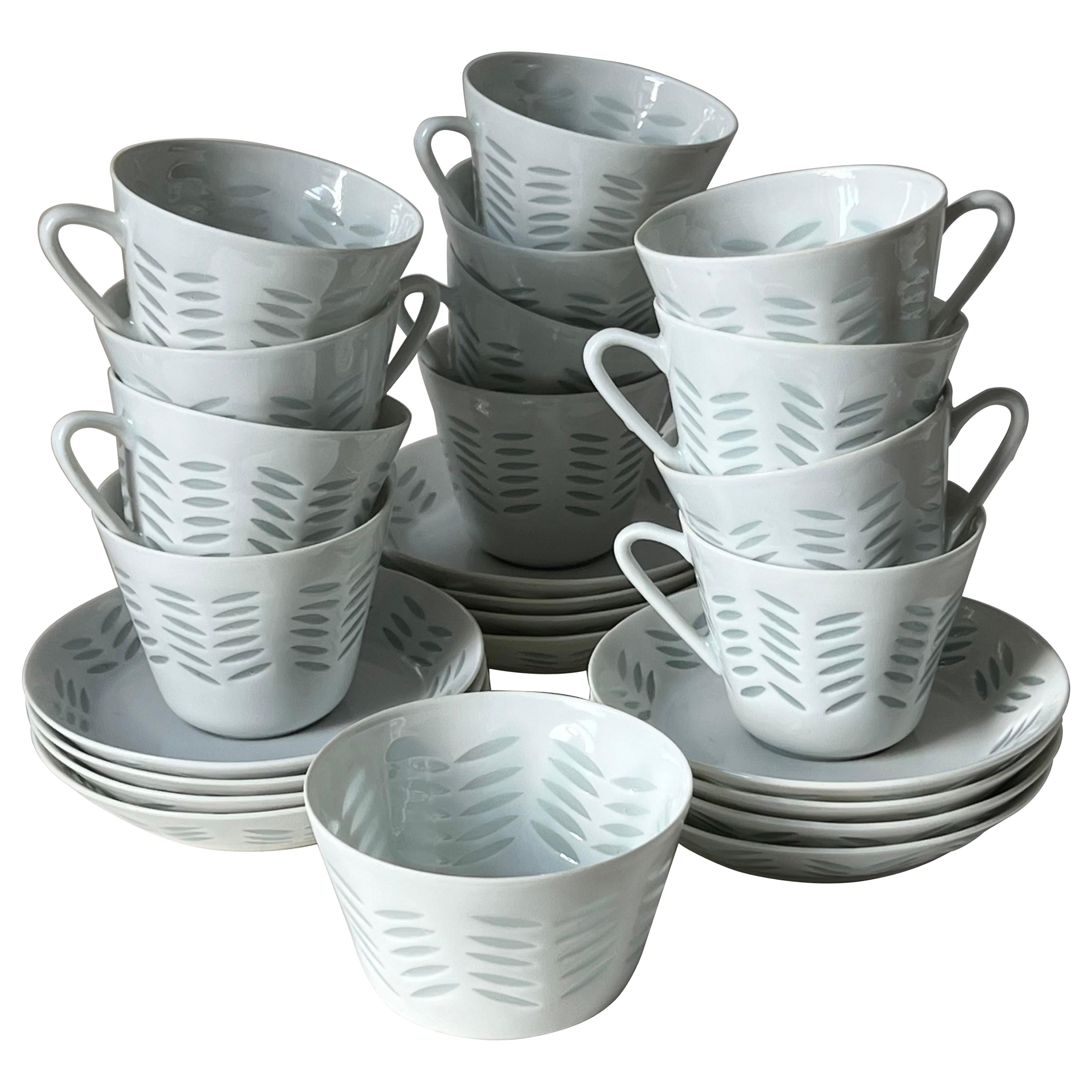 Service à café de 25 pièces en porcelaine de riz Friedl Holzer-Kjellberg pour Arabia