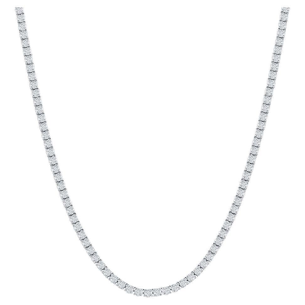 5 Carat Diamond Tennis Necklace 14K For Sale