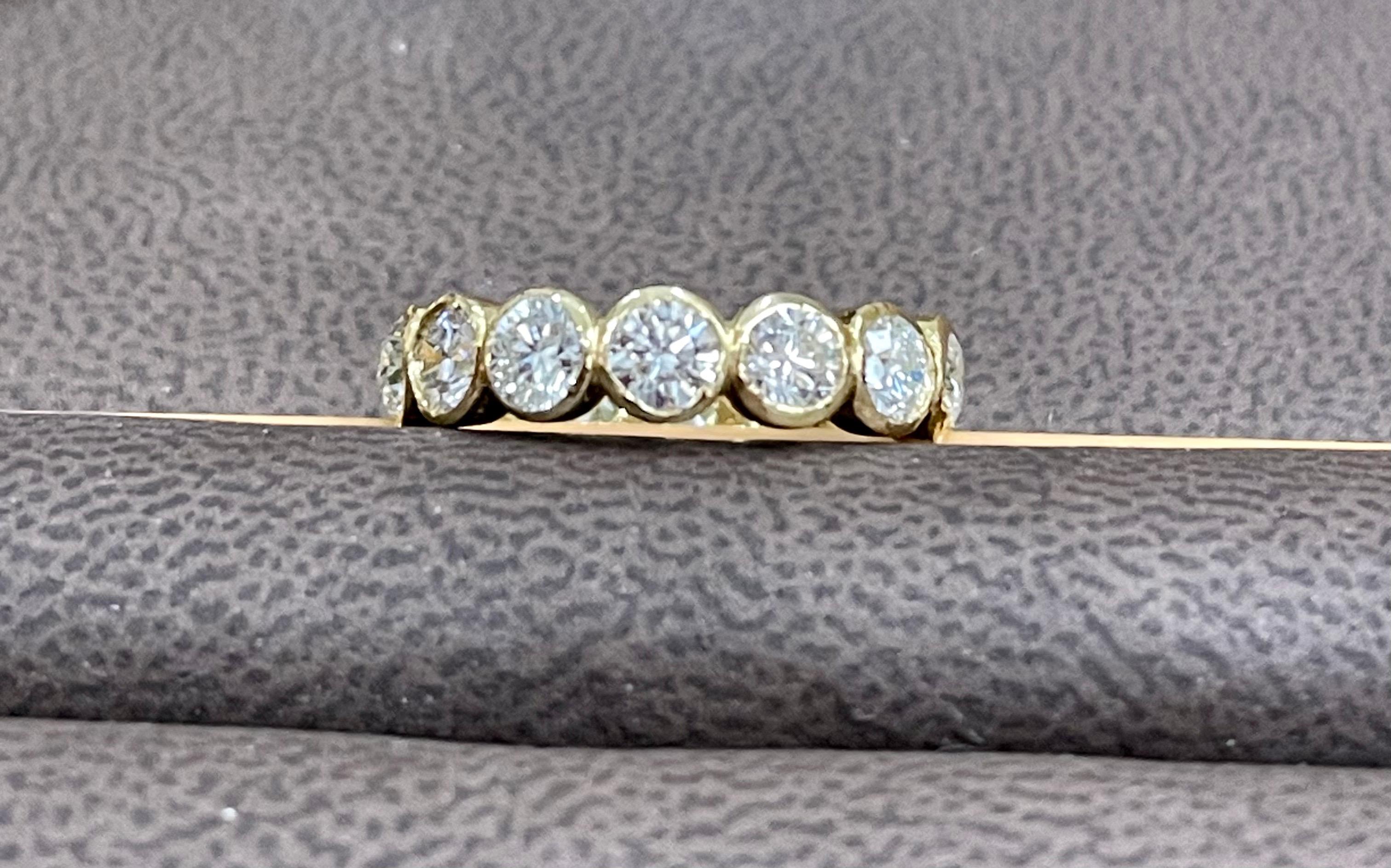 25 Pointer Each 3.50 Carat Diamond Eternity Band / Ring 14 Karat Yellow Gold In Excellent Condition In New York, NY