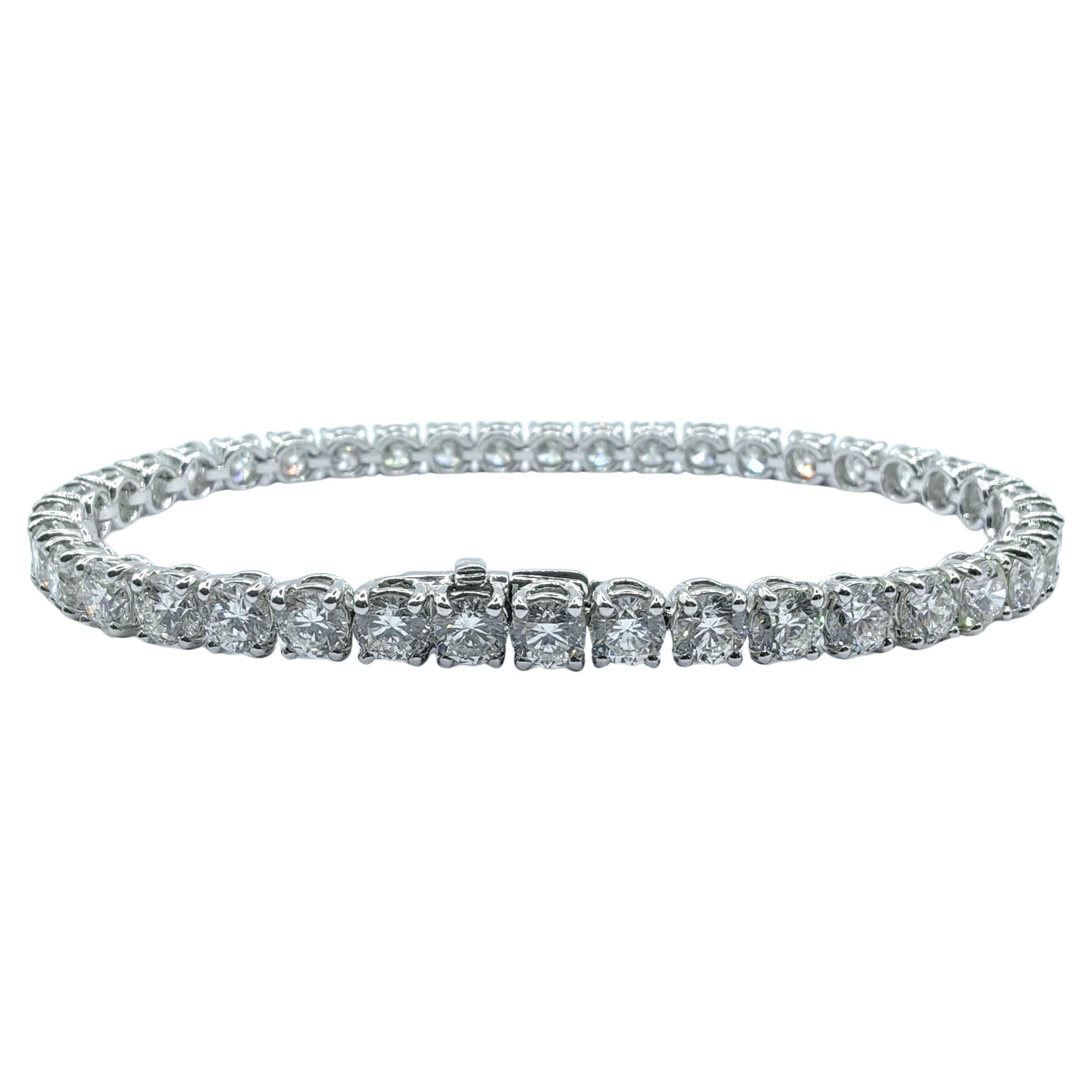 Customizable Round Brilliant Cut Diamond Classic Tennis Bracelet in 14K 18K Gold