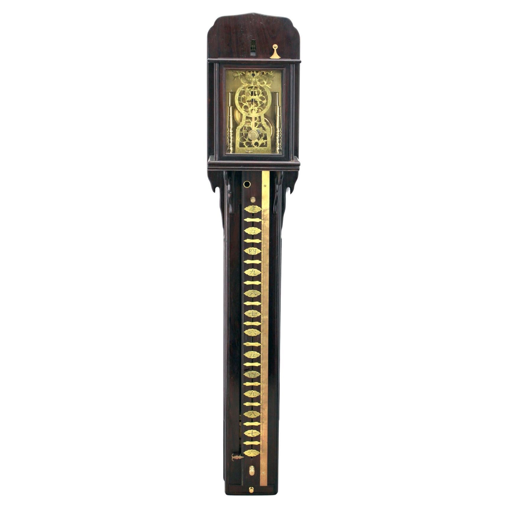 Reloj de Pared de Ébano Japonés Shaku Dokei de 25" de Alto Colgante de Palo Llamativo en venta