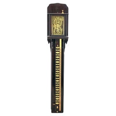 25" Tall Japanese Ebony Shaku Dokei Striking Hanging Stick Pillar Wall Clock