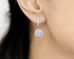 GIA-Certified 1.5ct Oval-Cut Diamond Double Halo Drop Dangle Earrings — 18K Gold