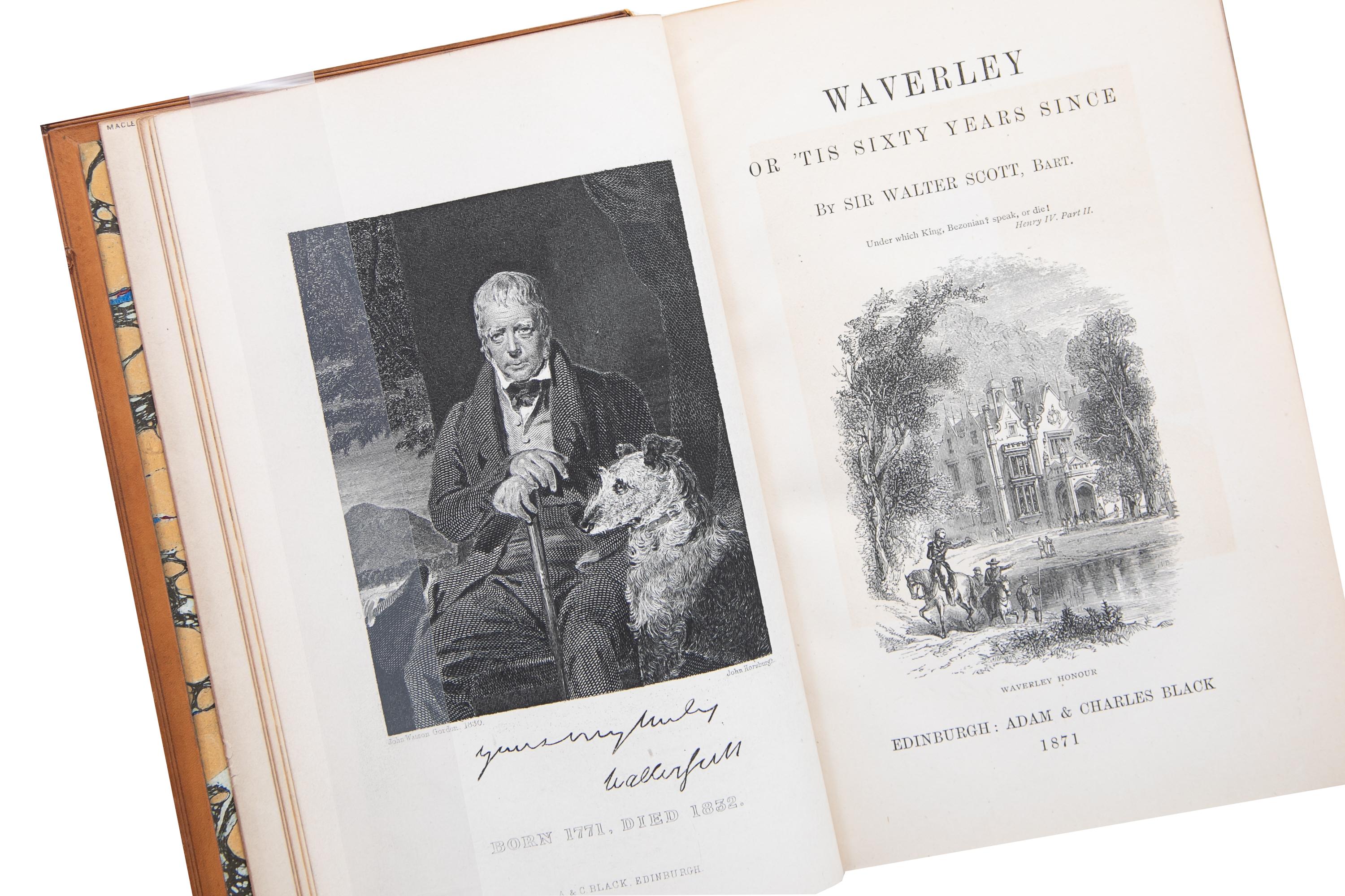 Scottish 25 Volumes. Sir Walter Scott, The Waverley Novels. For Sale
