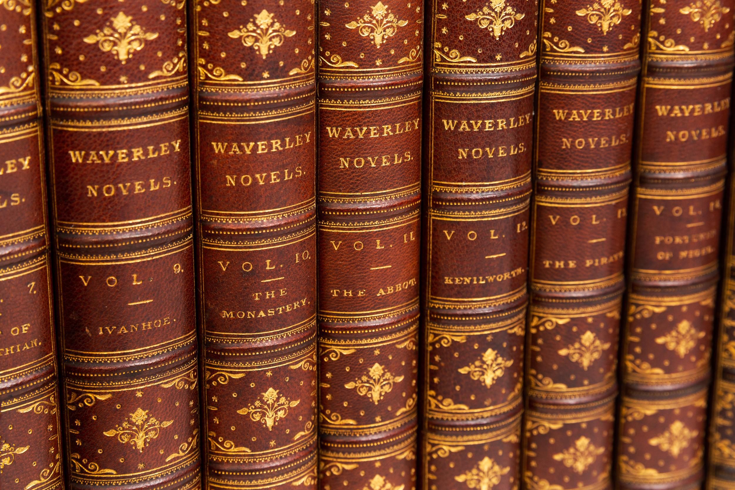 Leather 25 Volumes, Sir Walter Scott, Waverley Novels