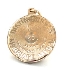 25 Year Marriage Medal Gold Charm