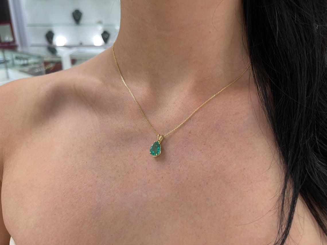 emerald pear necklace