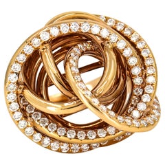 2.50 Carat 18 Karat Rose Gold Diamond Interlocking Circles Fashion Ring
