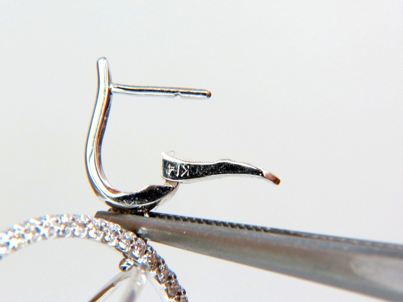 Women's or Men's 2.50 Carat 3D Rotating Oval Circles Diamond Dangle Earrings 14 Karat Lever Back