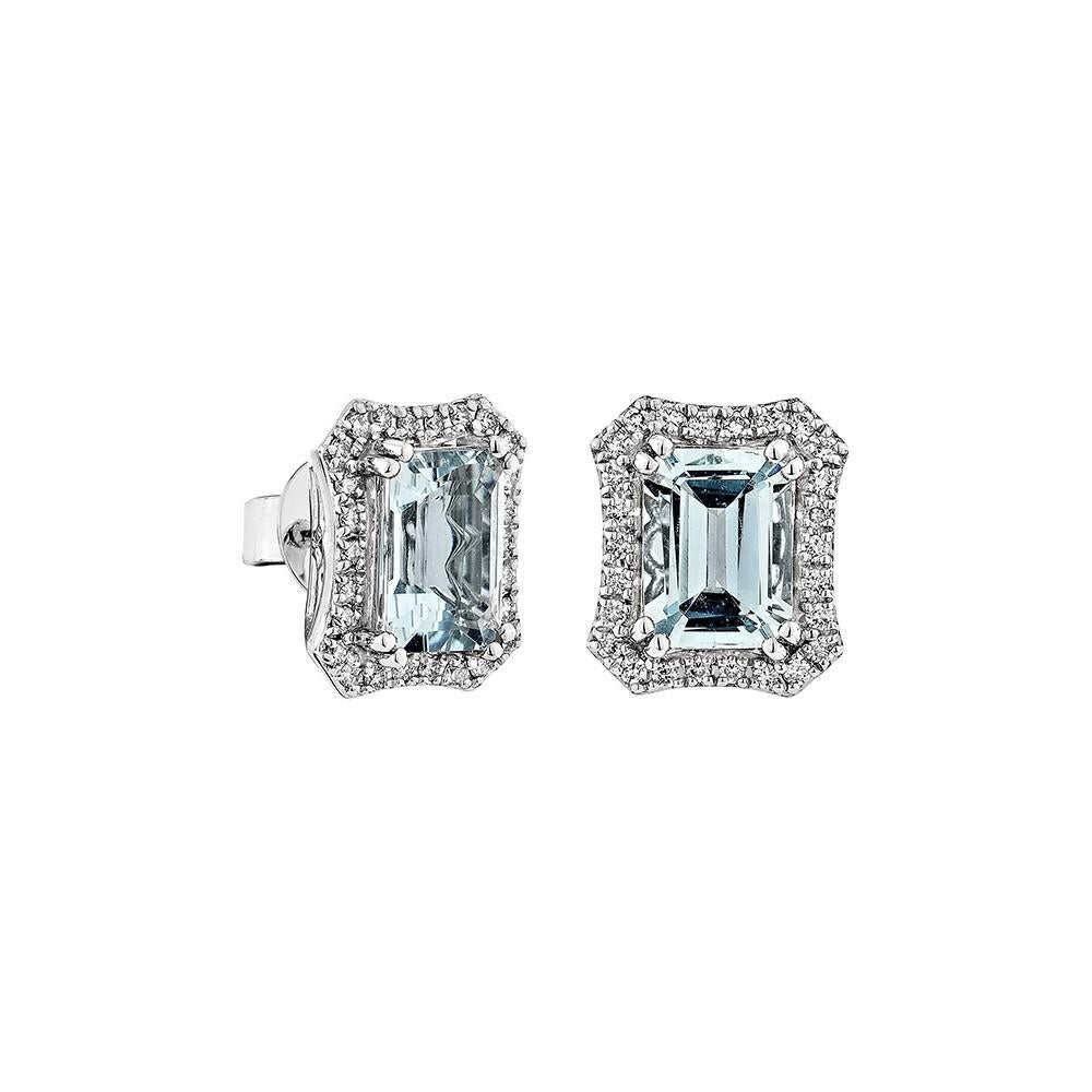 This collection features an array of Aquamarines with an icy blue hue that is as cool as it gets! Accented with Diamonds these Stud Earrings are made in White Gold and present a classic yet elegant look.

Aquamarine Stud Earring in 18Karat White