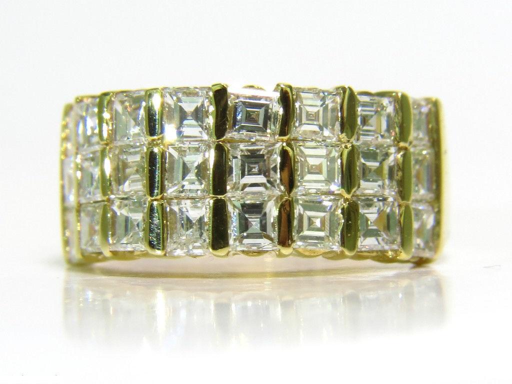 Taglio Asscher 2,50 Carati Ascher / Taglio Quadrato Fascia di Diamanti G/H VS 14 Carati Canale Deco in vendita