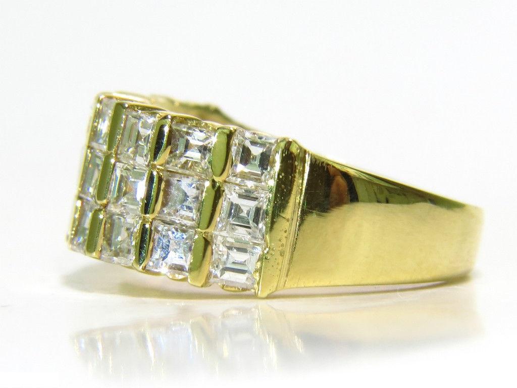 da uomo o donna 2,50 Carati Ascher / Taglio Quadrato Fascia di Diamanti G/H VS 14 Carati Canale Deco in vendita