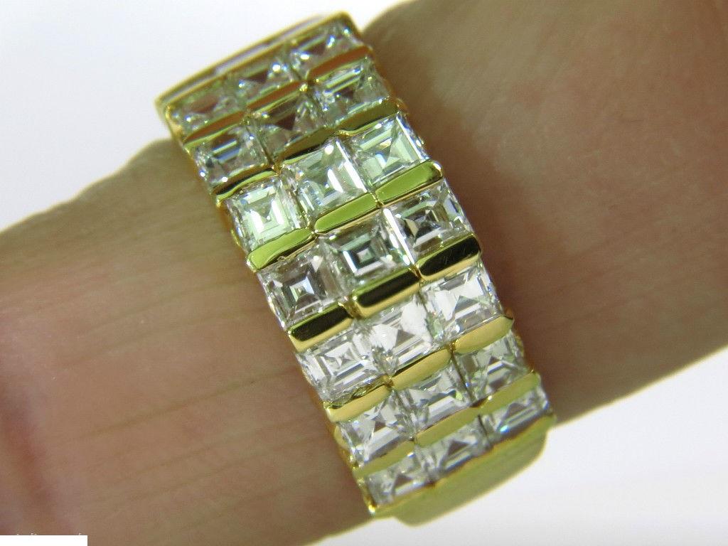 2,50 Carati Ascher / Taglio Quadrato Fascia di Diamanti G/H VS 14 Carati Canale Deco in vendita 1