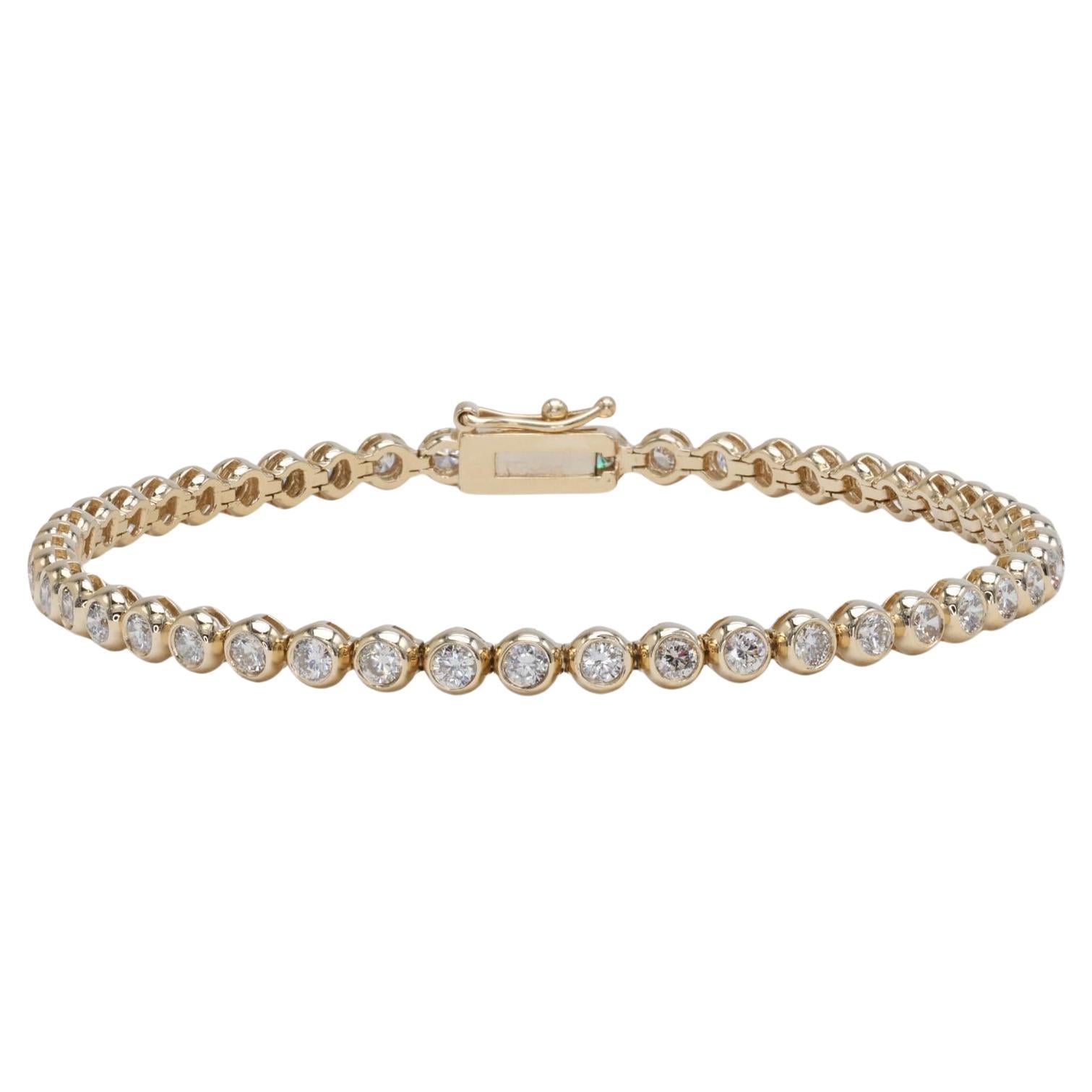 Pulsera de tenis con bisel de diamantes de 2,50 quilates en venta