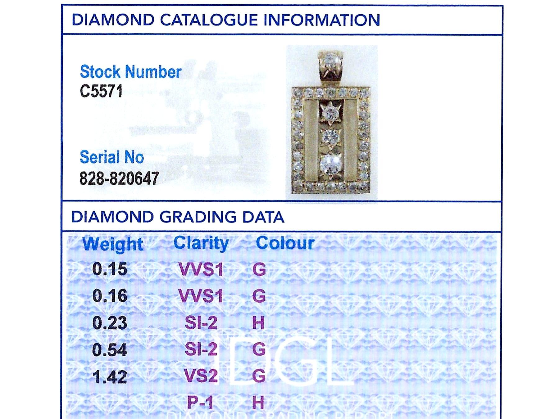 Pendentif en or jaune et diamant de 2,50 carats en vente 4