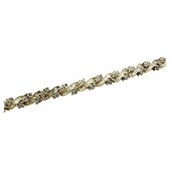 Bracelet à maillons baguettes en diamant de 2,50 carats or jaune