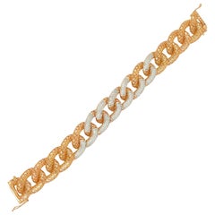 2.50 Carat Diamond Chain Link 18 Karat Rose Gold Bracelet
