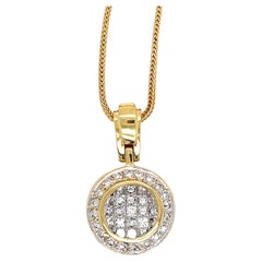 2.50 Carat Diamond Circle Pendant Necklace in 14K Gold
