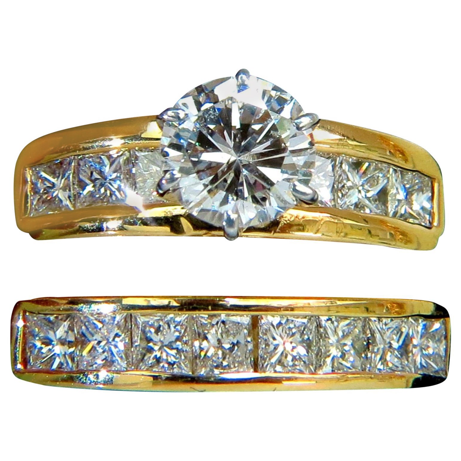 2.50 Carat Diamond Engagement Ring and Matching Band 14 Karat*