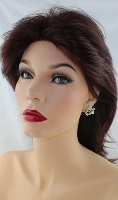 2.50 Carat Diamond Gold Flower Branch Earrings