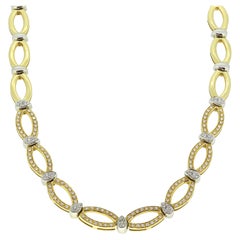 2.50 Carat Diamond Oval Link Collar Necklace
