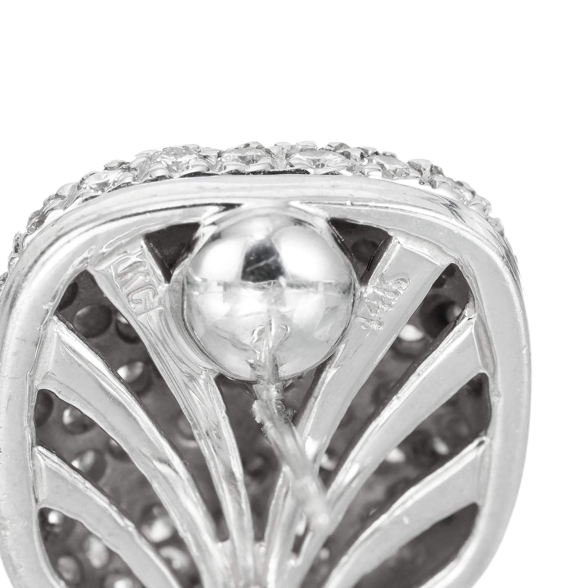 2,50 Karat Diamant Pave Clip Post Gold Ohrringe für Damen oder Herren im Angebot