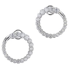 2.50 Carat Diamond White Gold Circle Earrings 