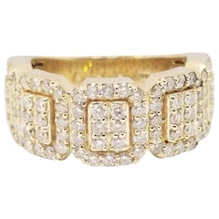 2.50 Carat Diamonds Mens Ring Band 14 Karat Yellow Gold